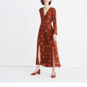 silk nightflower dress peacock feathers madewell